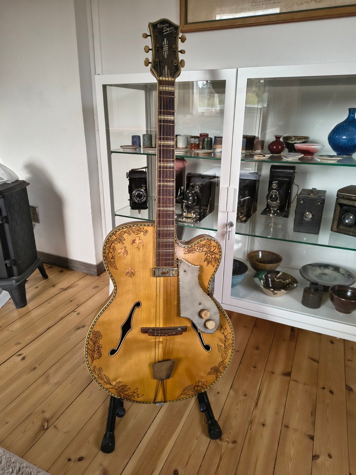 Otwin Archtop electric gitaar, Ophalen, Gebruikt, Hollow body, Overige merken