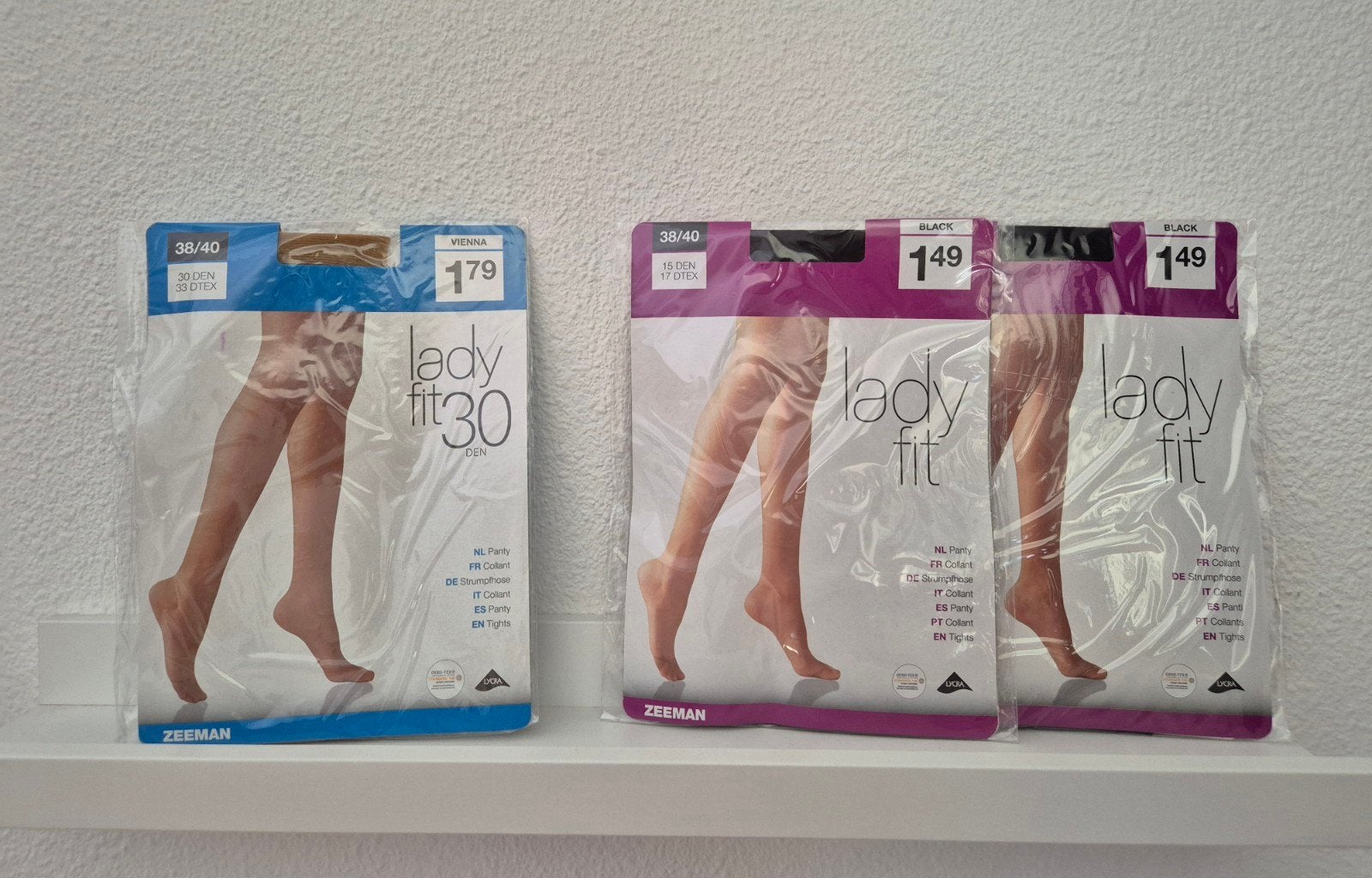 3 nieuwe panty's van Zeeman - 1x huidskleur, 2x zwart, Maat 36/38 (S), Zeeman, Nieuw, Ophalen of Verzenden