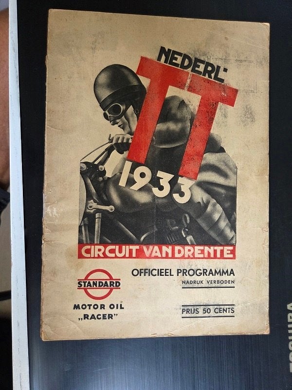 TT Assen programma's jaren 30 + Originele tekeningen TT 1936, Ophalen, Gebruikt
