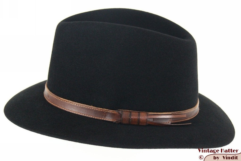 Outdoor Gleufhoed Borsalino zwart vilt 61 = XXL nieuw, Borsalino, 60 cm (XL, 7½ inch) of meer, Hoed, Nieuw