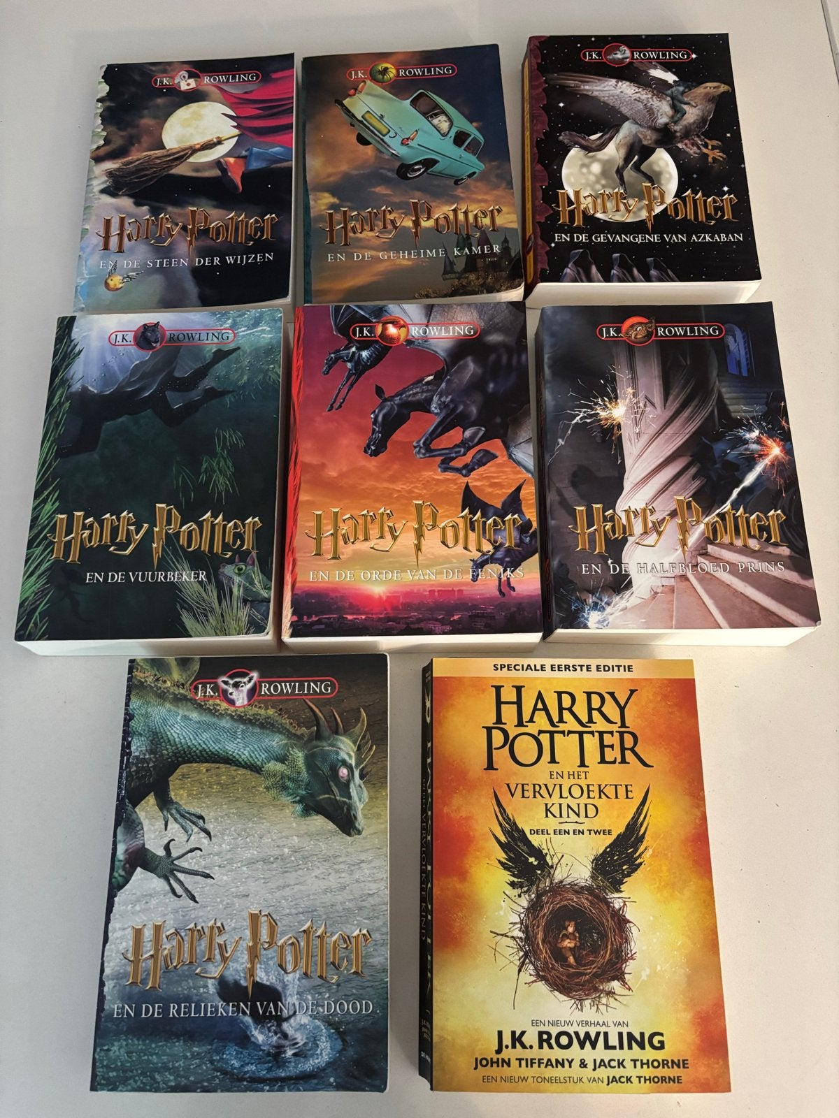 JK Rowling Harry Potter compleet boeken Het Vervloekte Kind, Ophalen of Verzenden, Zo goed als nieuw