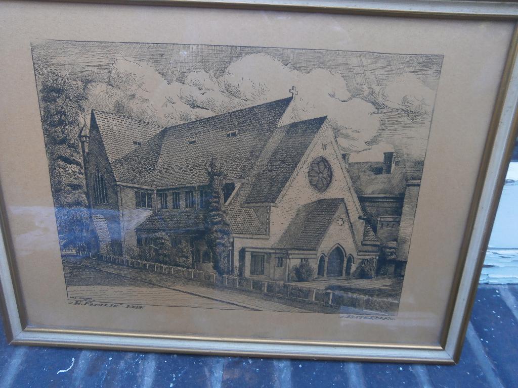 KLOUWEN, Tekening Heil. Fam Kerk Rotterdam Noord, Antiek en Kunst, Ophalen of Verzenden