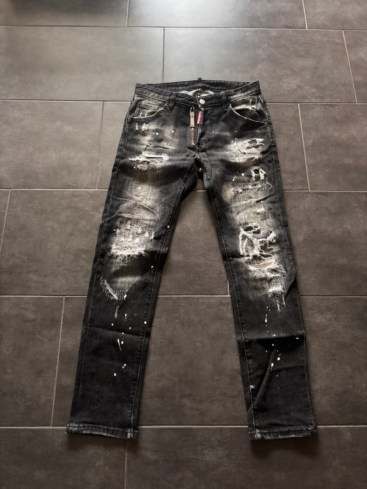 Dsquared2 ripped jeans zwart maat 46, Verzenden, Zo goed als nieuw, Zwart, W32 (confectie 46) of kleiner