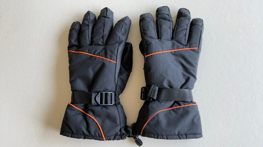 Skihandschoenen zwart met oranje bies maat L, Ophalen of Verzenden, Zo goed als nieuw, Overige maten, Overige typen