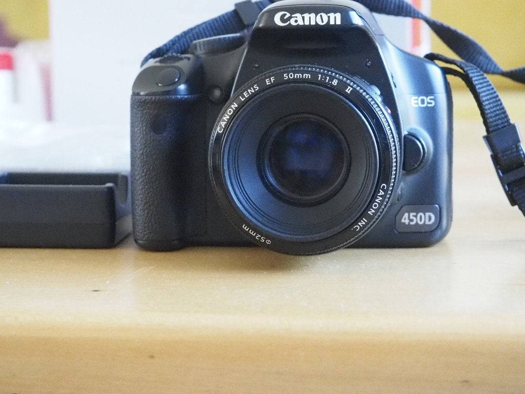 Canon EOS 450D spiegelreflexcamera met EF 50mm f/1.8 II lens, Audio, Tv en Foto, Fotocamera's Digitaal, Ophalen, Gebruikt, Canon