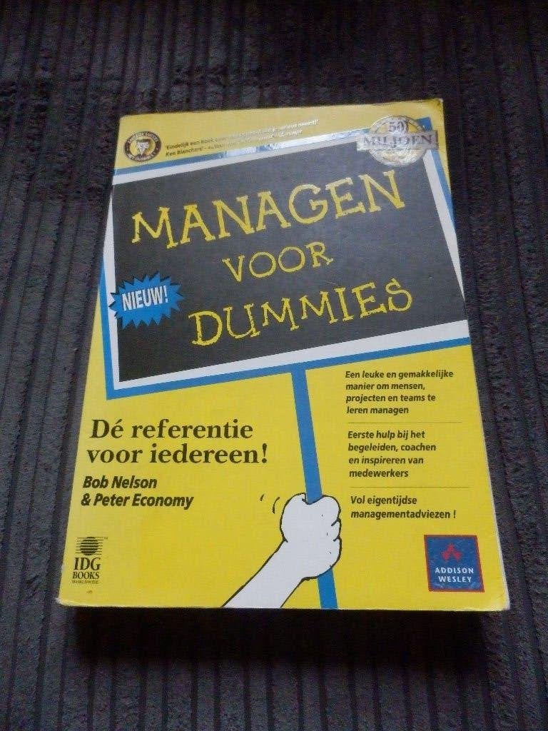 Managen voor Dummies..,  Bob Nelson., Ophalen of Verzenden, Management, Zo goed als nieuw