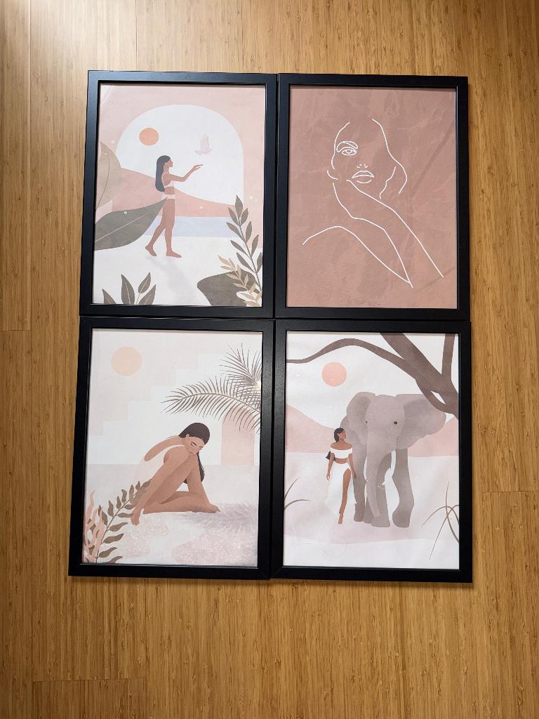Schilderijen schilderij set zomer, Antiek en Kunst, Ophalen of Verzenden