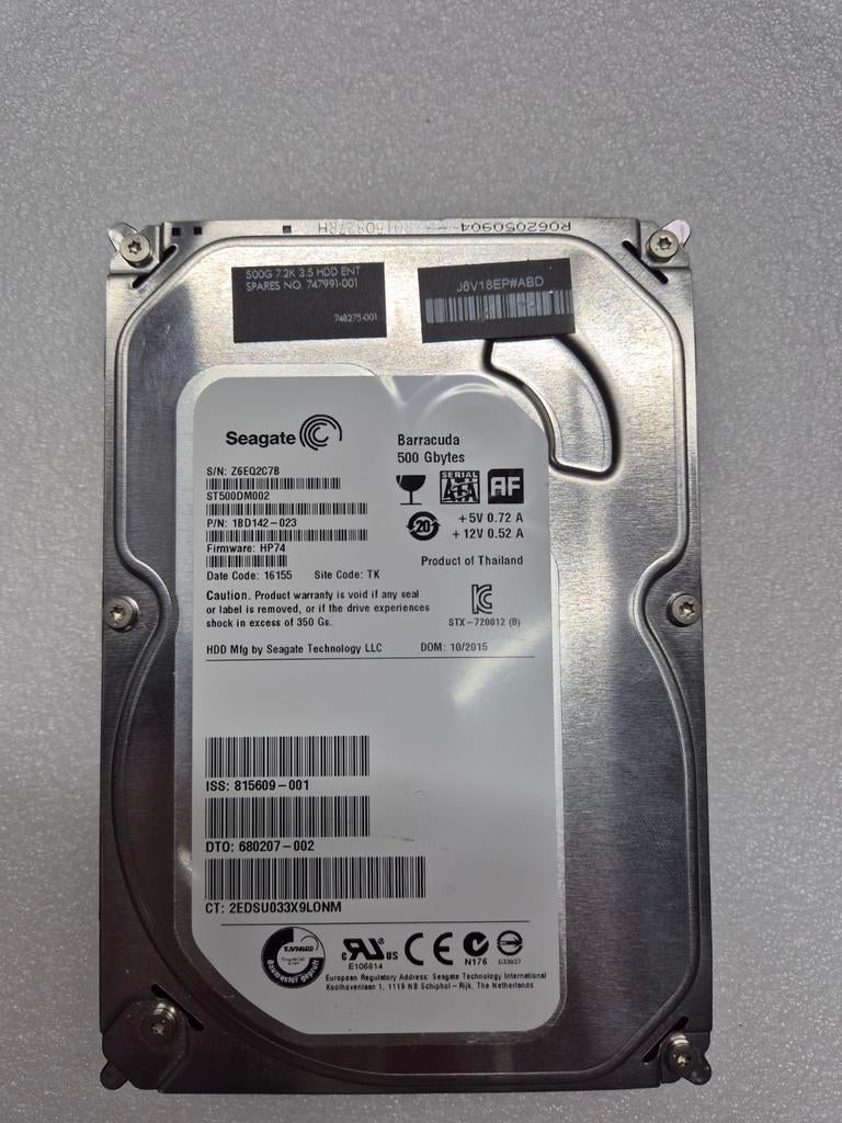 Seagate Barracuda 500 GB HDD - Gebruikt, Intern, Gebruikt, Ophalen of Verzenden, Desktop