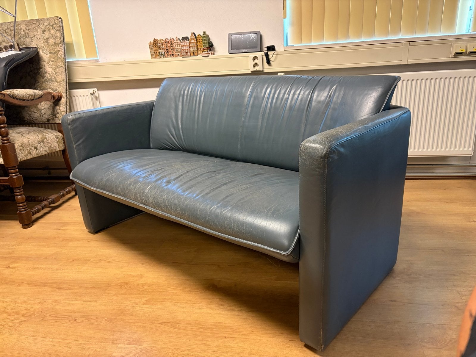 2x Leo Lux Leren Bankjes - Goede Kwaliteit, Gebruikt, Minder dan 75 cm, Tweepersoons, Leer