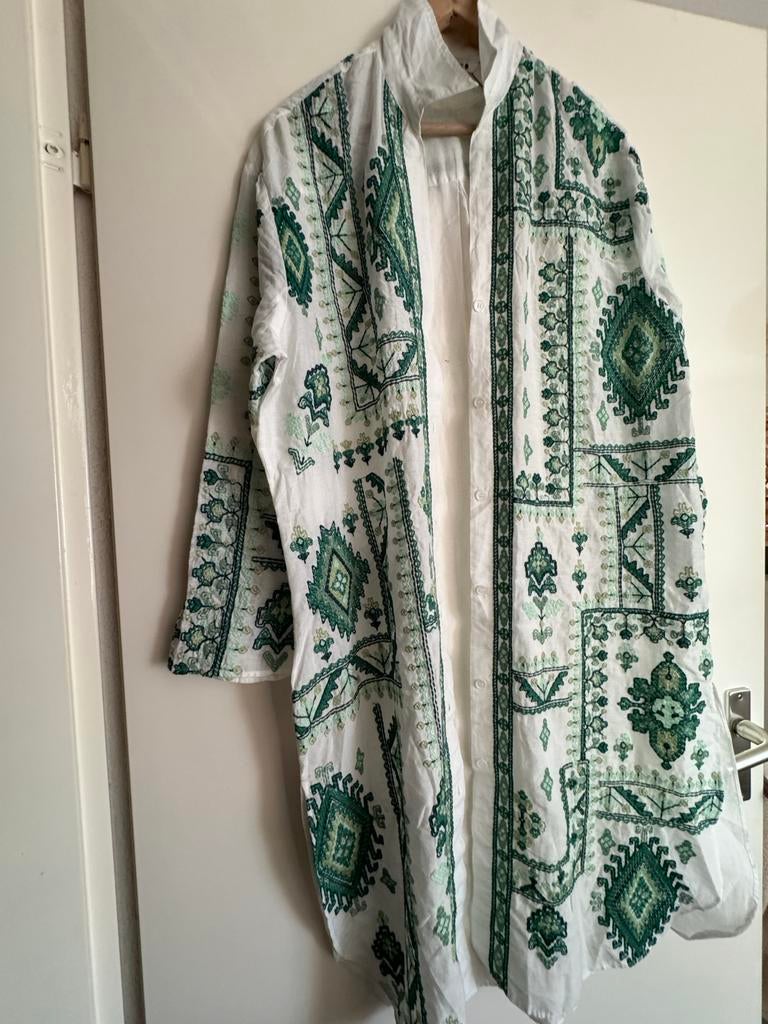 Nieuw Zara jurk tuniek kimono met borduursel, Ophalen of Verzenden, Zo goed als nieuw, Maat 36 (S), Wit