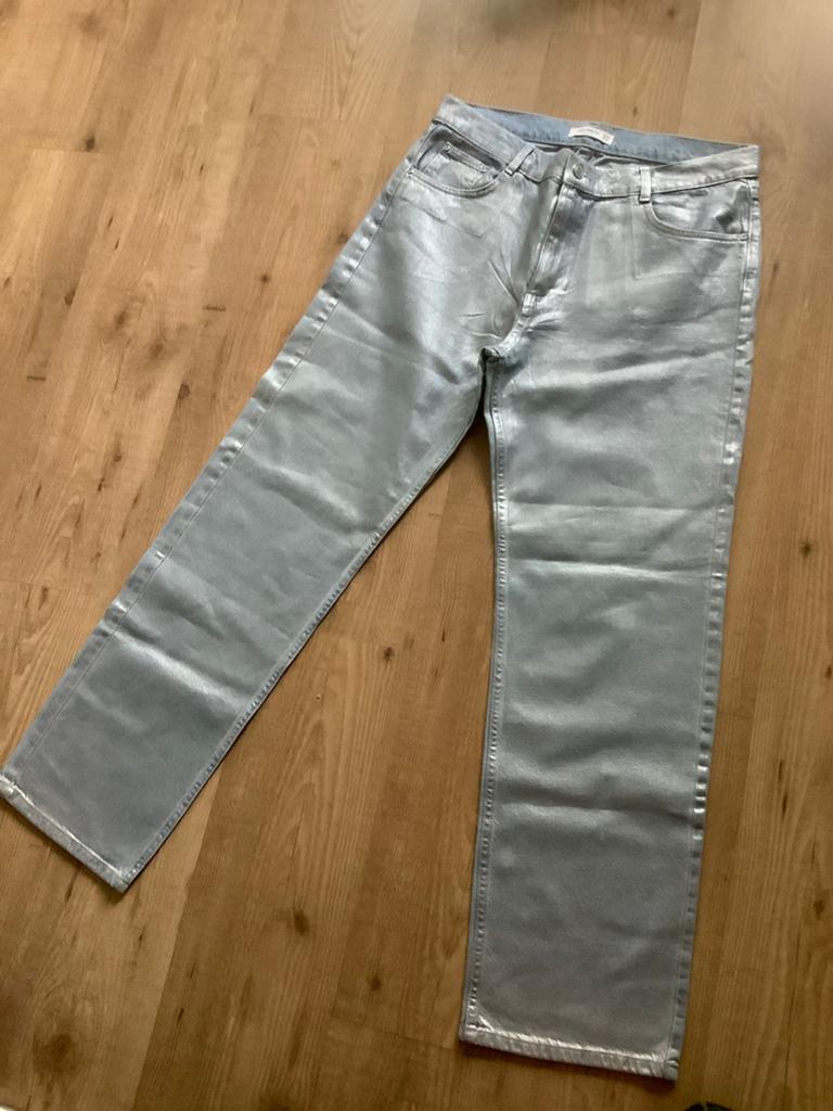 silver coated jeans van pull&bear ( metallic ), Ophalen of Verzenden, Nieuw, Overige kleuren, Overige jeansmaten