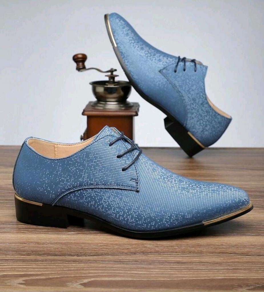 Heren nette schoenen puntschoenen maat 42, Onbekend, Blauw, Nieuw, Ophalen of Verzenden