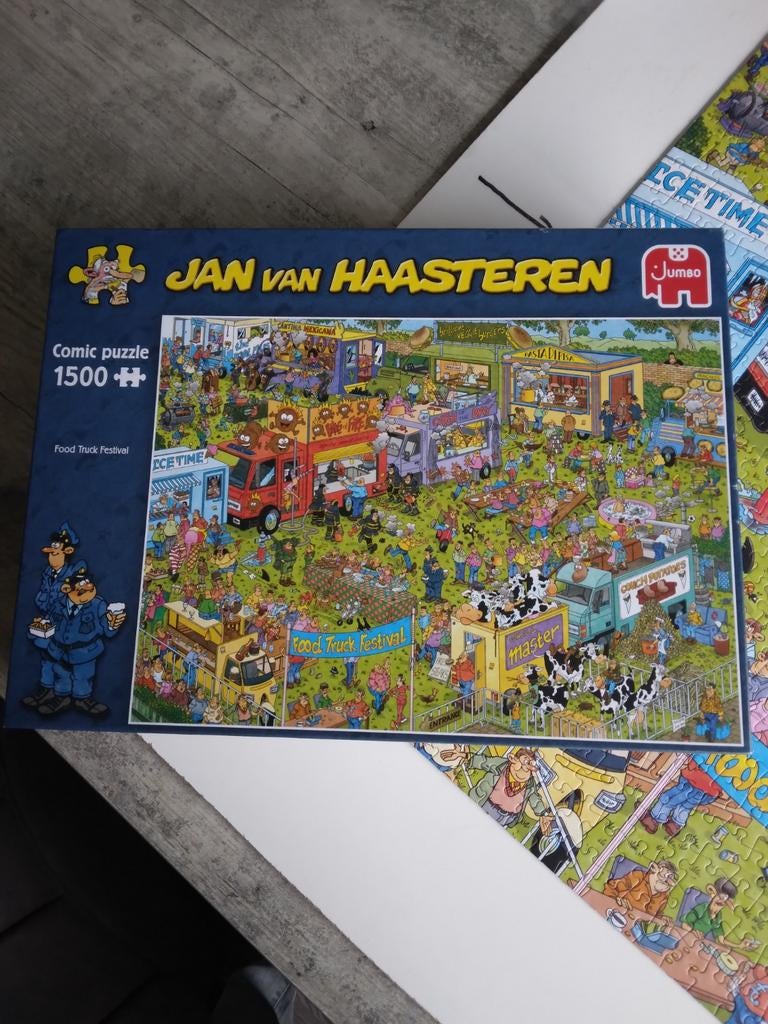 Jan van Haasteren Food Truck Festival 1500 stukjes, Ophalen of Verzenden, 500 t/m 1500 stukjes, Zo goed als nieuw, Legpuzzel