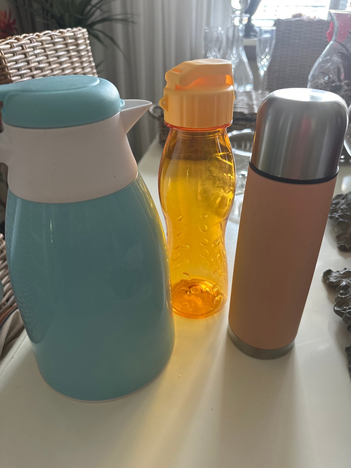 Set van 3: Thermoskan, drinkfles en thermosfles, Overige typen, Ophalen of Verzenden, Gebruikt, Meerkleurig