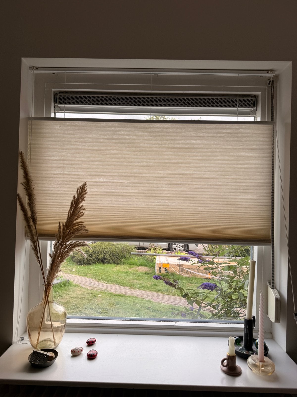 Plisségordijn Beige, Huis en Inrichting, Ophalen, Beige, Plisségordijn, Lichtdoorlatend