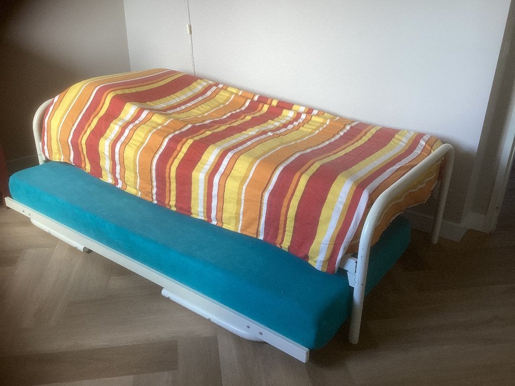 Eenpersoonsbed met inklapbaar onderschuif bed, Ophalen, Gebruikt, 90 cm, Eenpersoons