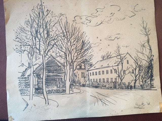 Reproductie van Charles Eyck (1897-1983) Eindhoven(1946?), Ophalen, Tekening, Print/reproductie