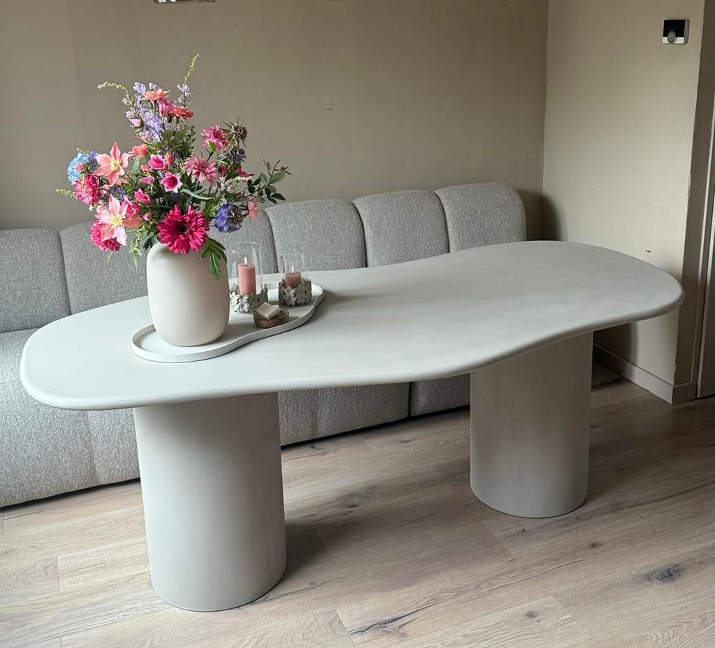 Organische Vorm Eettafel Beton Cire | 100x200cm, Huis en Inrichting, Tafels | Eettafels, Ophalen, 200 cm of meer, 50 tot 100 cm