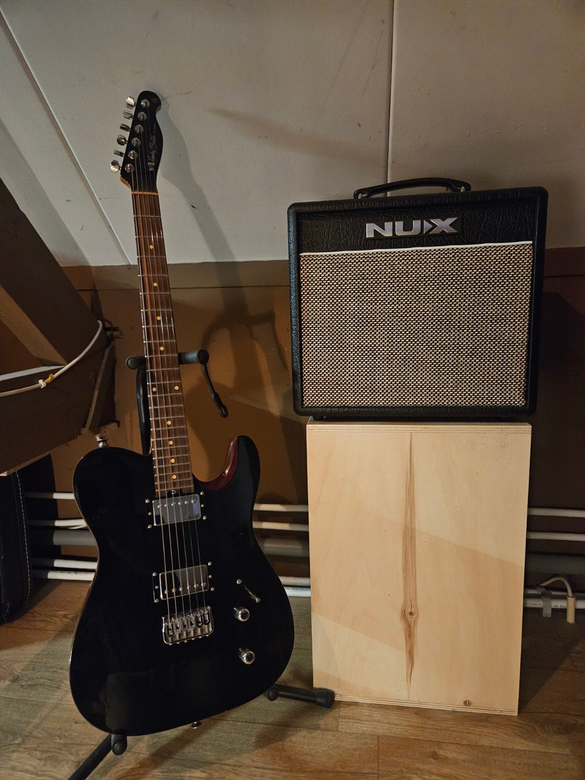 Gitaarset HB pro series Fusion-T met Nux mighty 20 mk2 amp, Ophalen of Verzenden, Gebruikt
