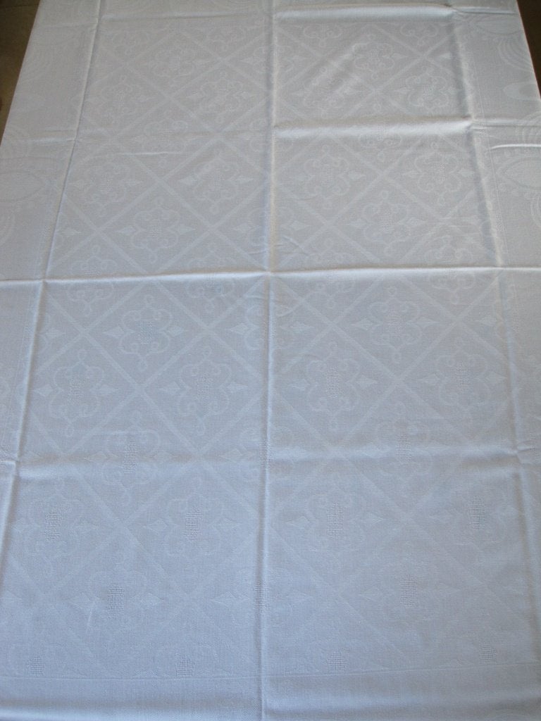 Mooi damast tafelkleed 114 x 152 cm - Schoon en heel, Ophalen of Verzenden, Zo goed als nieuw, Rechthoek, Binnen