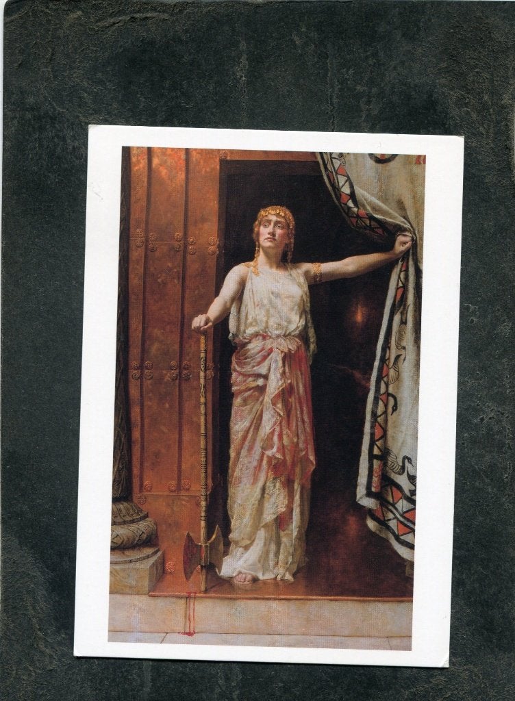 Ansicht John Collier - Clytaemnestra, Verzamelen, Ansichtkaarten | Themakaarten, Verzenden, 1980 tot heden, Ongelopen, Overige thema's