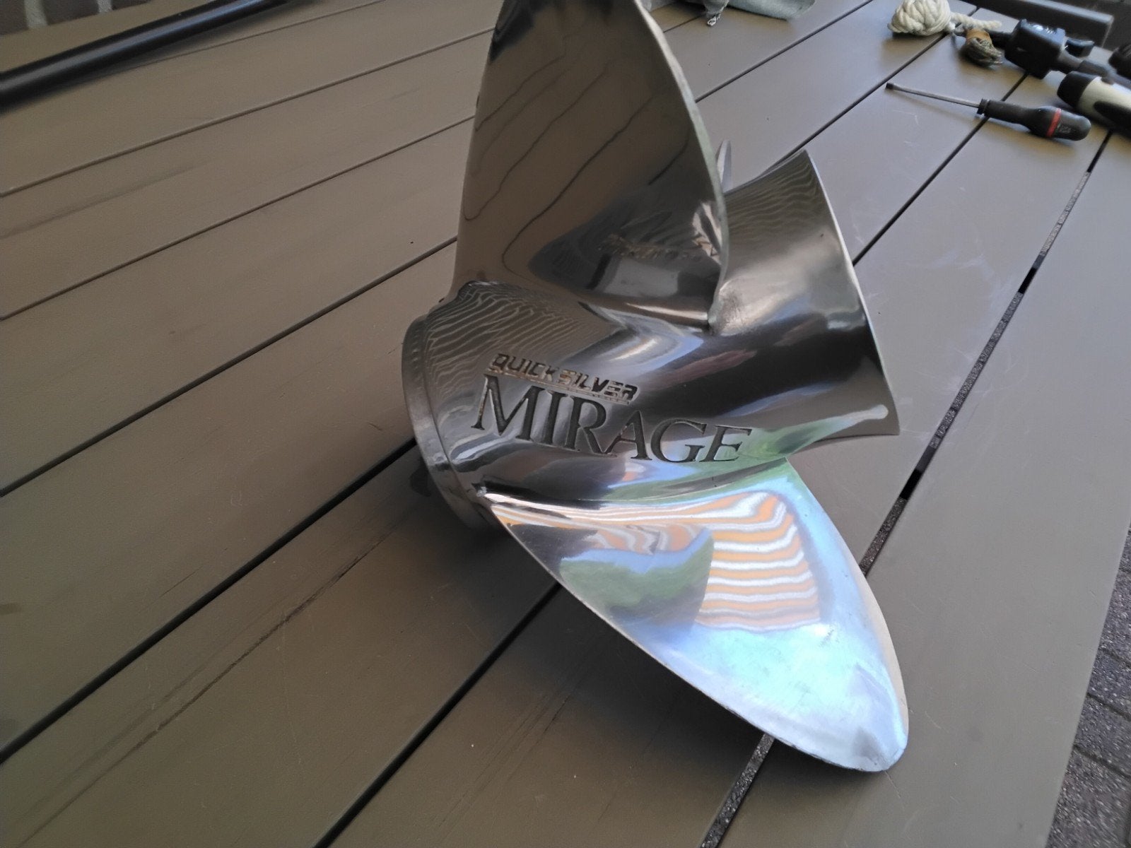 Quicksilver Mirage rvs schroef 21P  3 blads, lees tekst, Watersport en Boten, Ophalen, Motor en Techniek