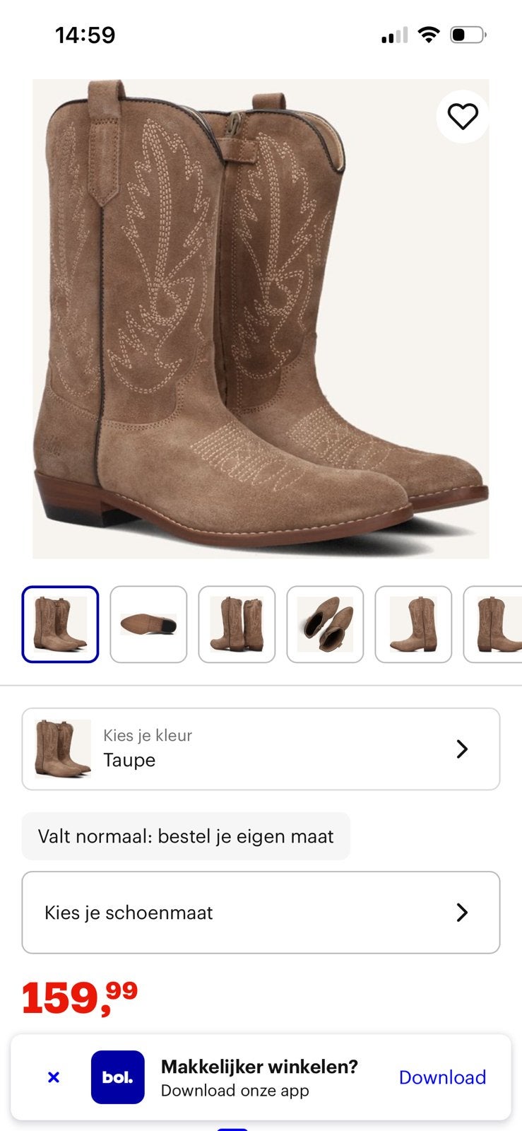 Clic merk cowboy laarzen maat 36, Kinderen en Baby's, Ophalen of Verzenden, Zo goed als nieuw, Meisje, Laarzen