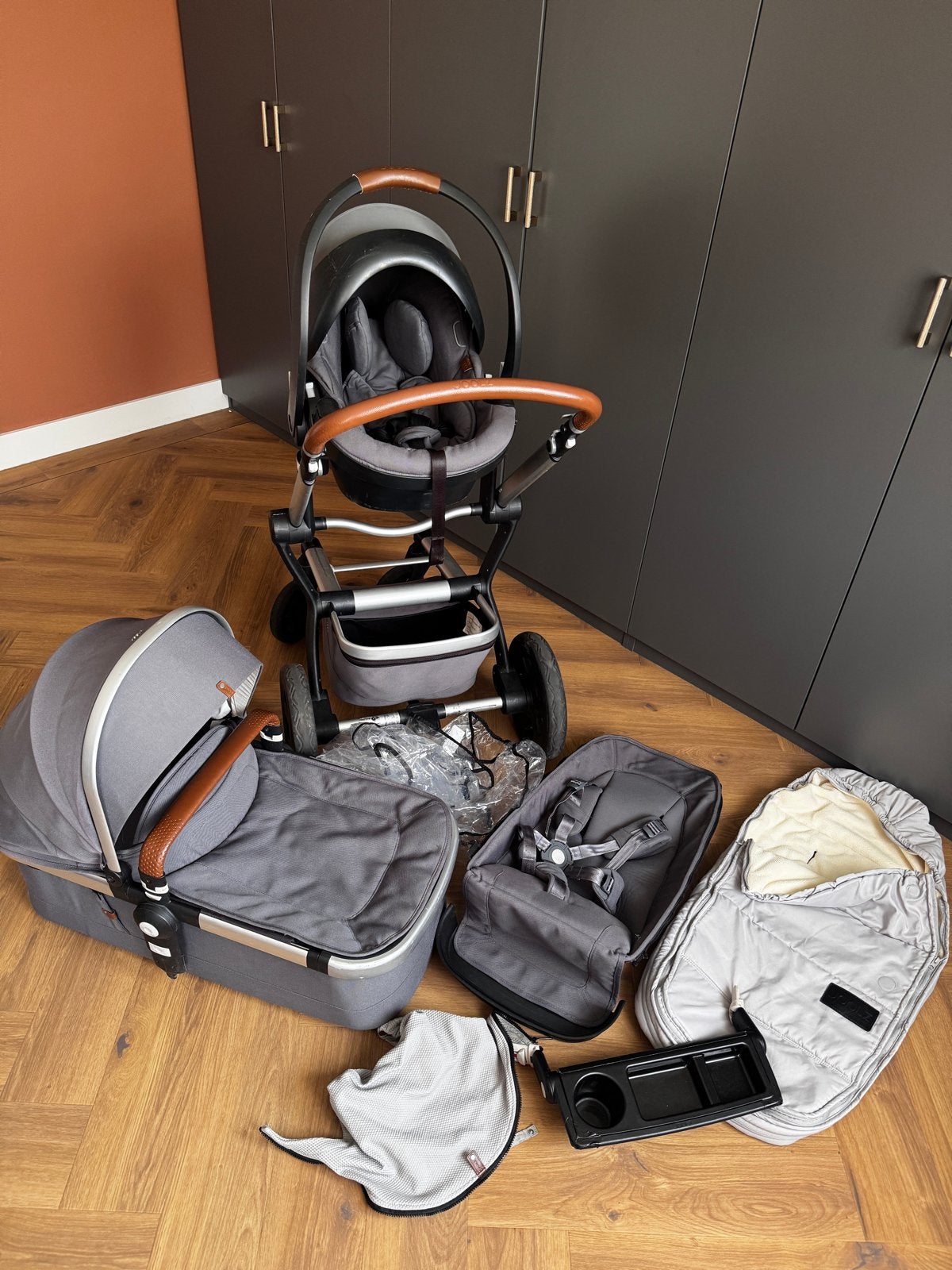 Joolz day 3 elephant grey met Maxi-Cosi en veel accessoires, Gebruikt, Combiwagen, Met autostoeltje, Ophalen