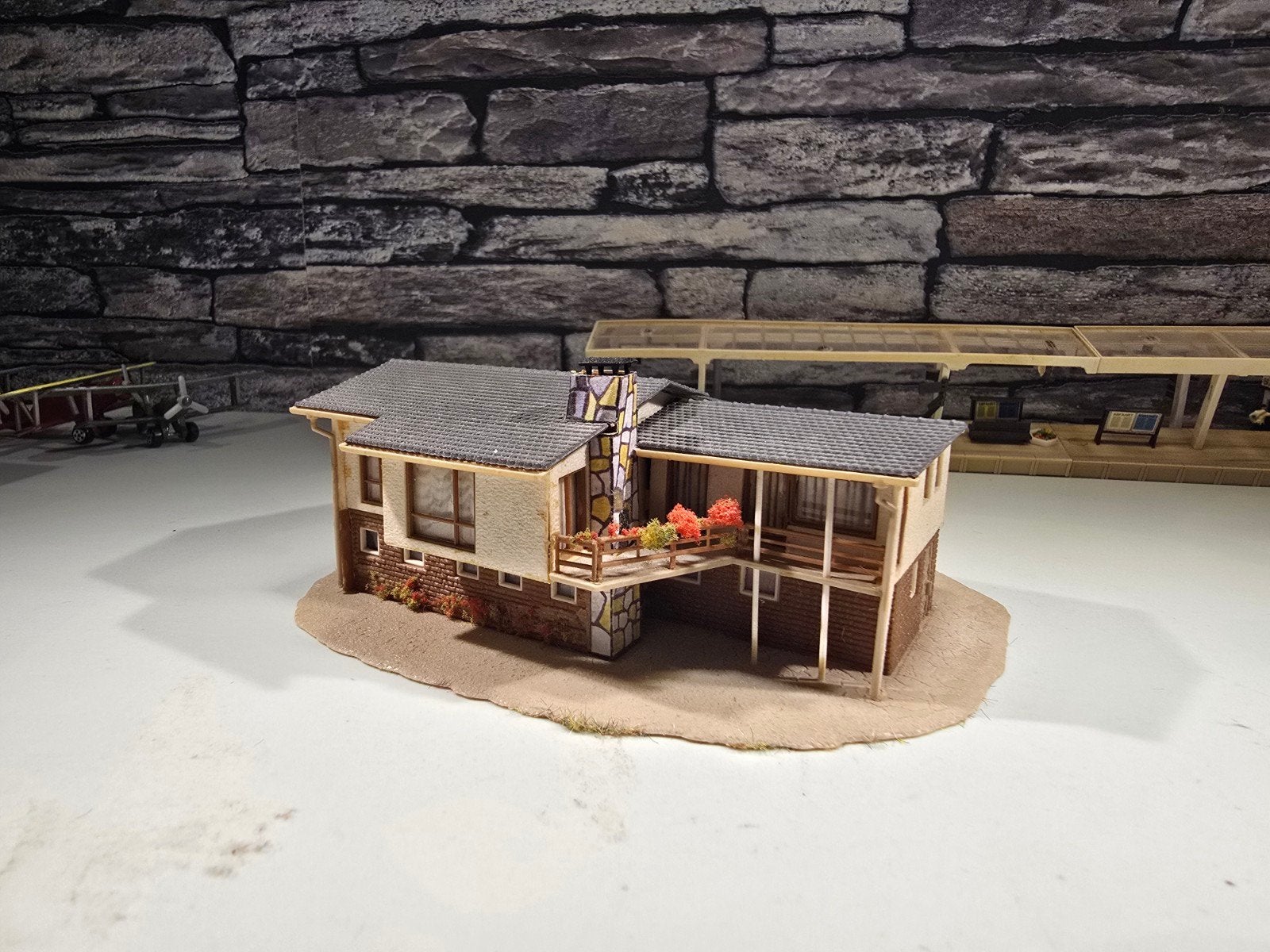 woning bungalow N spoor modeltrein 1:160, Overige merken, Gebruikt, Gelijkstroom of Wisselstroom, Brug, Tunnel of Gebouw