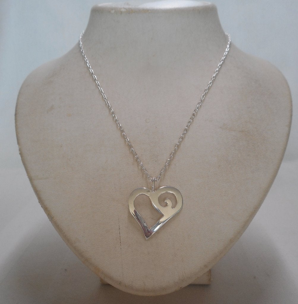 Zilveren verstelbare ketting met hart hanger nr.2404, Met hanger, Verzenden, Zo goed als nieuw, Zilver