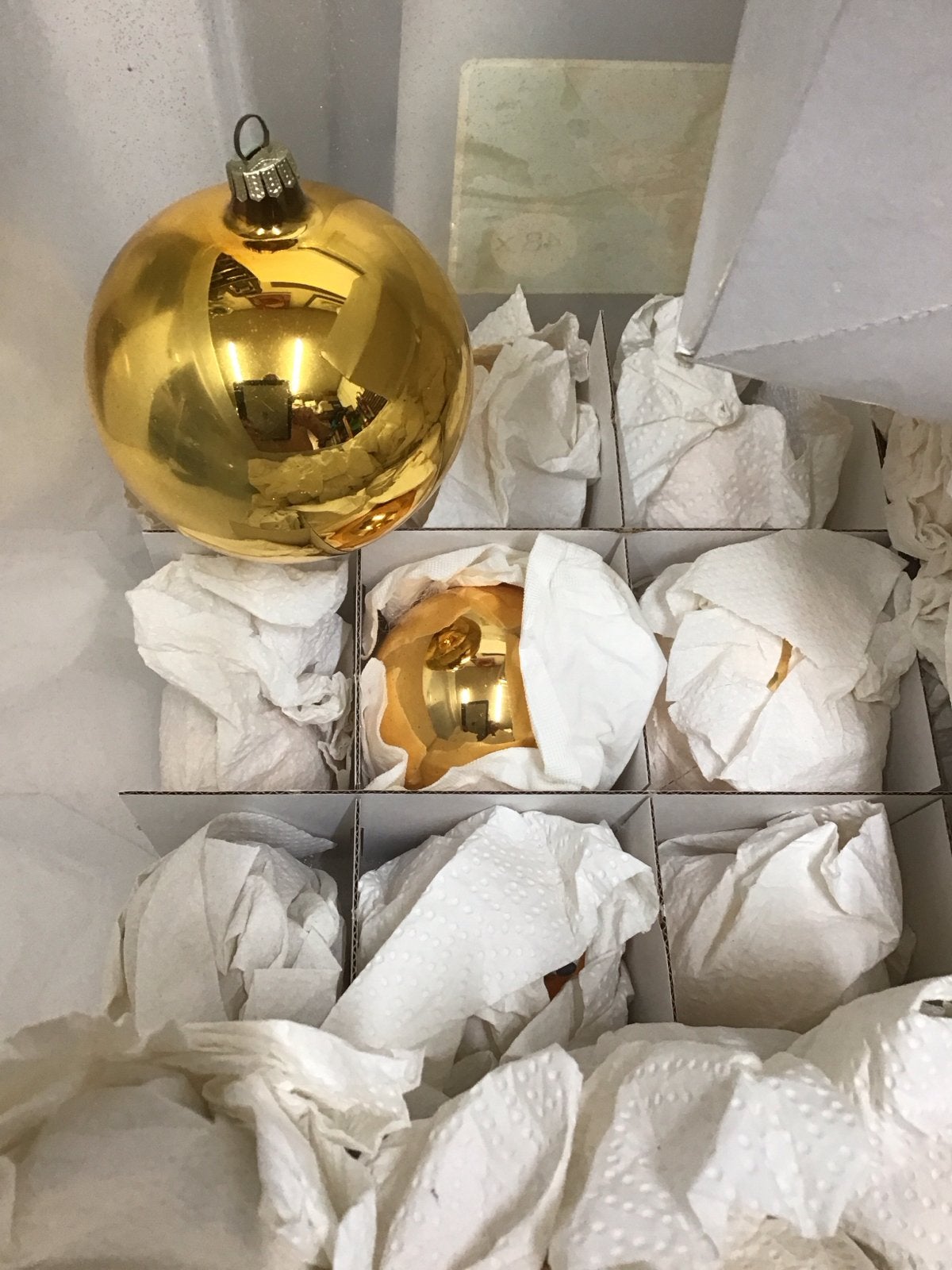 Goudkleurig kerstboom versieringen, glas, Ophalen of Verzenden, Zo goed als nieuw