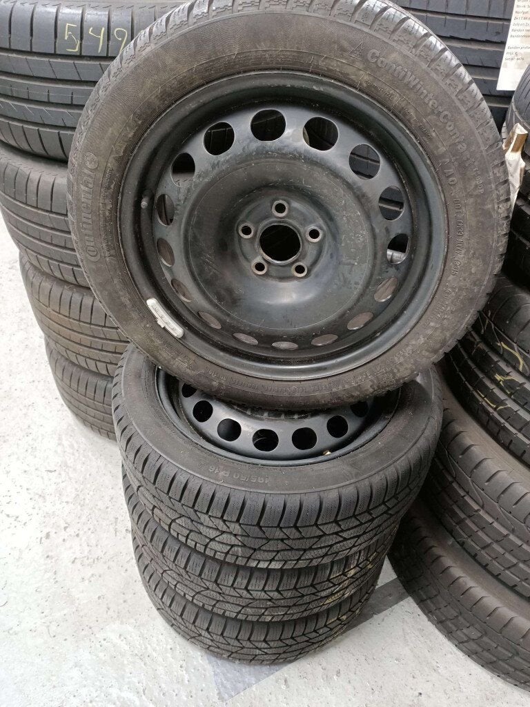 Vw Polo Audi A1 staal velgen 16"inch met winterbanden 5x100, Ophalen, Gebruikt, 16 inch, Banden en Velgen