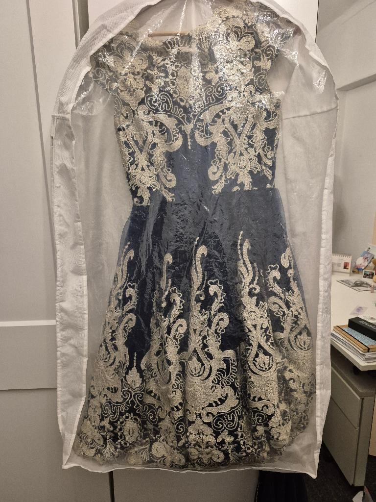 Gala jurk, Galajurk, Blauw, Zo goed als nieuw, Ophalen