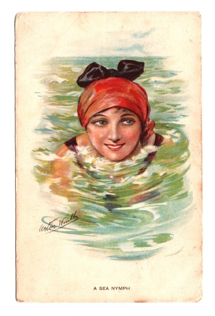 Antieke Ansichtkaart A Sea Nymph Gelopen 1926, Ophalen of Verzenden, 1920 tot 1940, Gelopen, Overige thema's