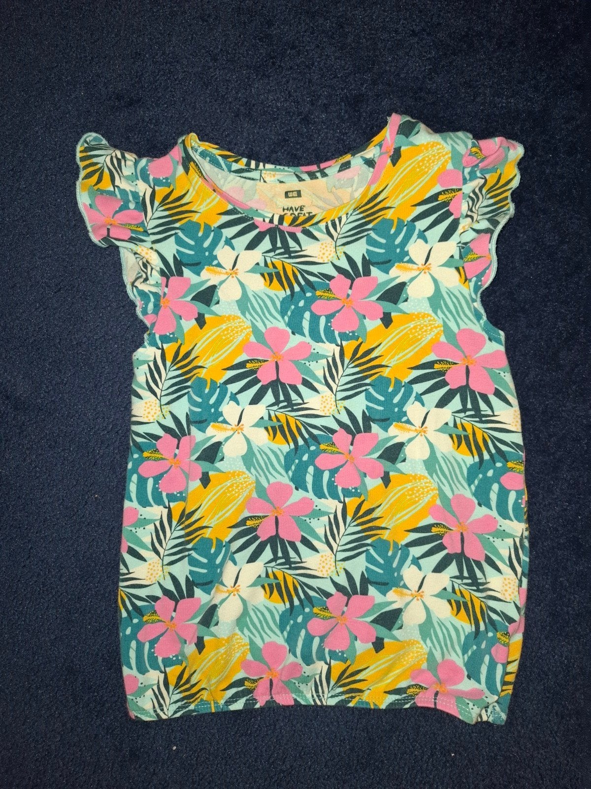 Zomerse bloemenprint jumpsuit maat 122/128, Overige typen, WE, Meisje, Ophalen of Verzenden
