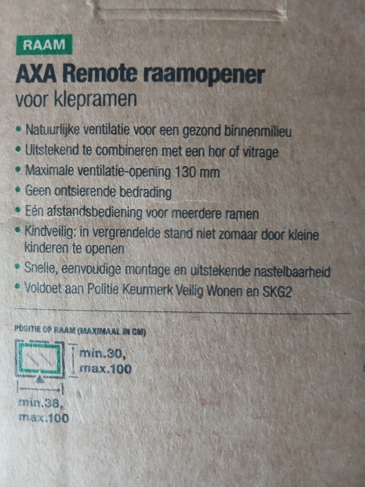 AXA Remote raamopener met afstandsbediening voor klepramen, Ophalen of Verzenden, Nieuw, Kunststof, Overige typen