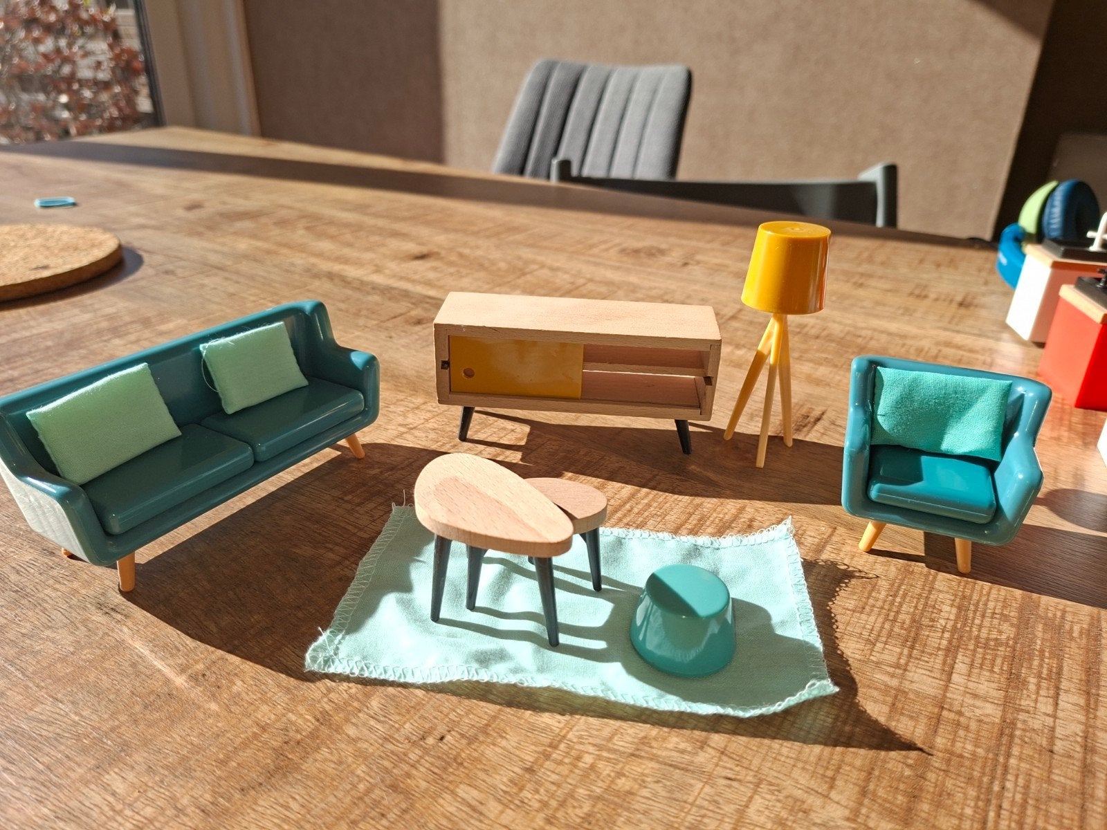 Poppenhuis woonkamerset - meubels en accessoires, Ophalen of Verzenden, Zo goed als nieuw, Gebruiksvoorwerp