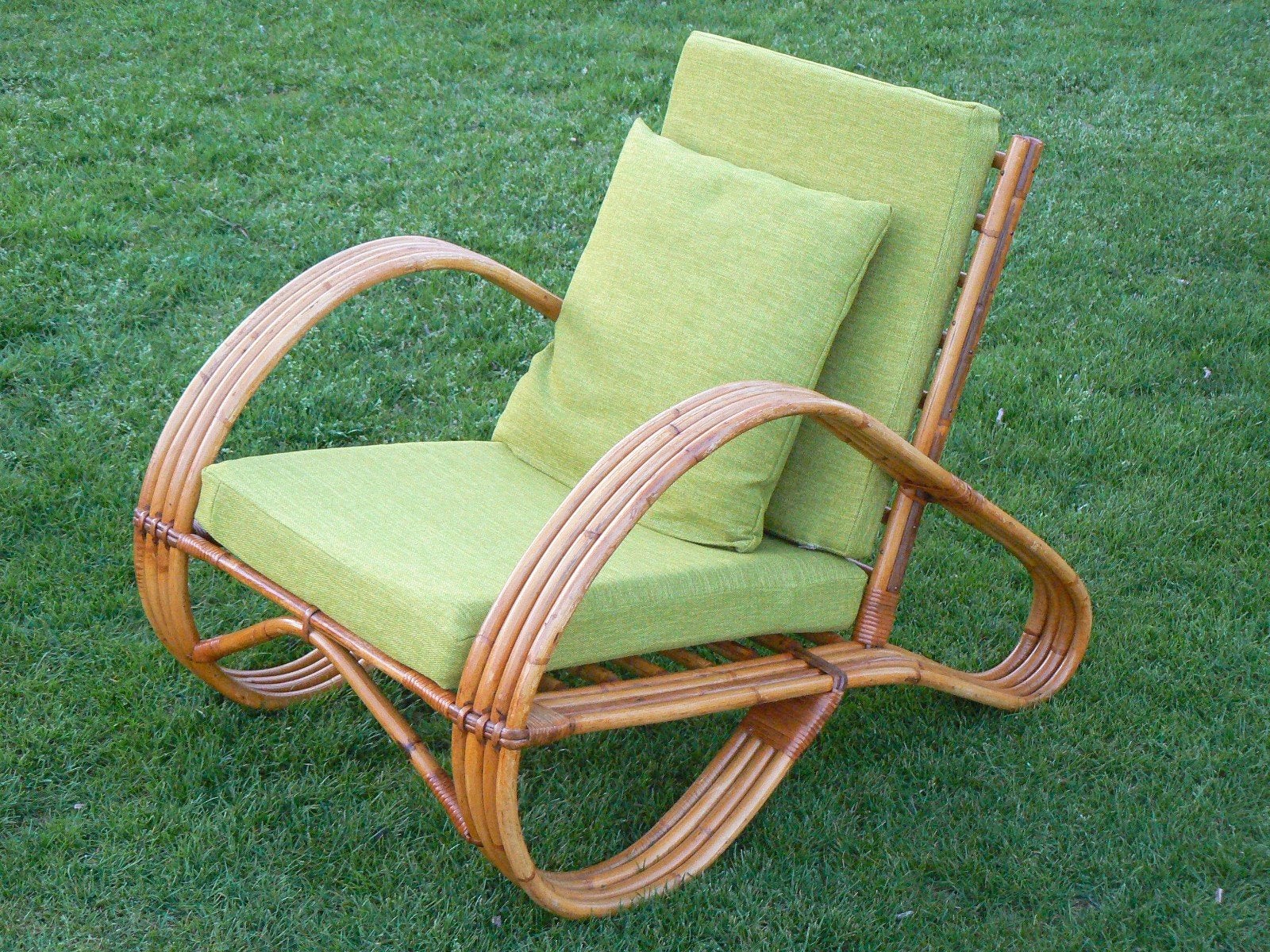 Fraaie Vintage Rotan Rohé Fauteuil Stoel, Huis en Inrichting, Ophalen, Gebruikt, Vintage Rotan Design, 50 tot 75 cm