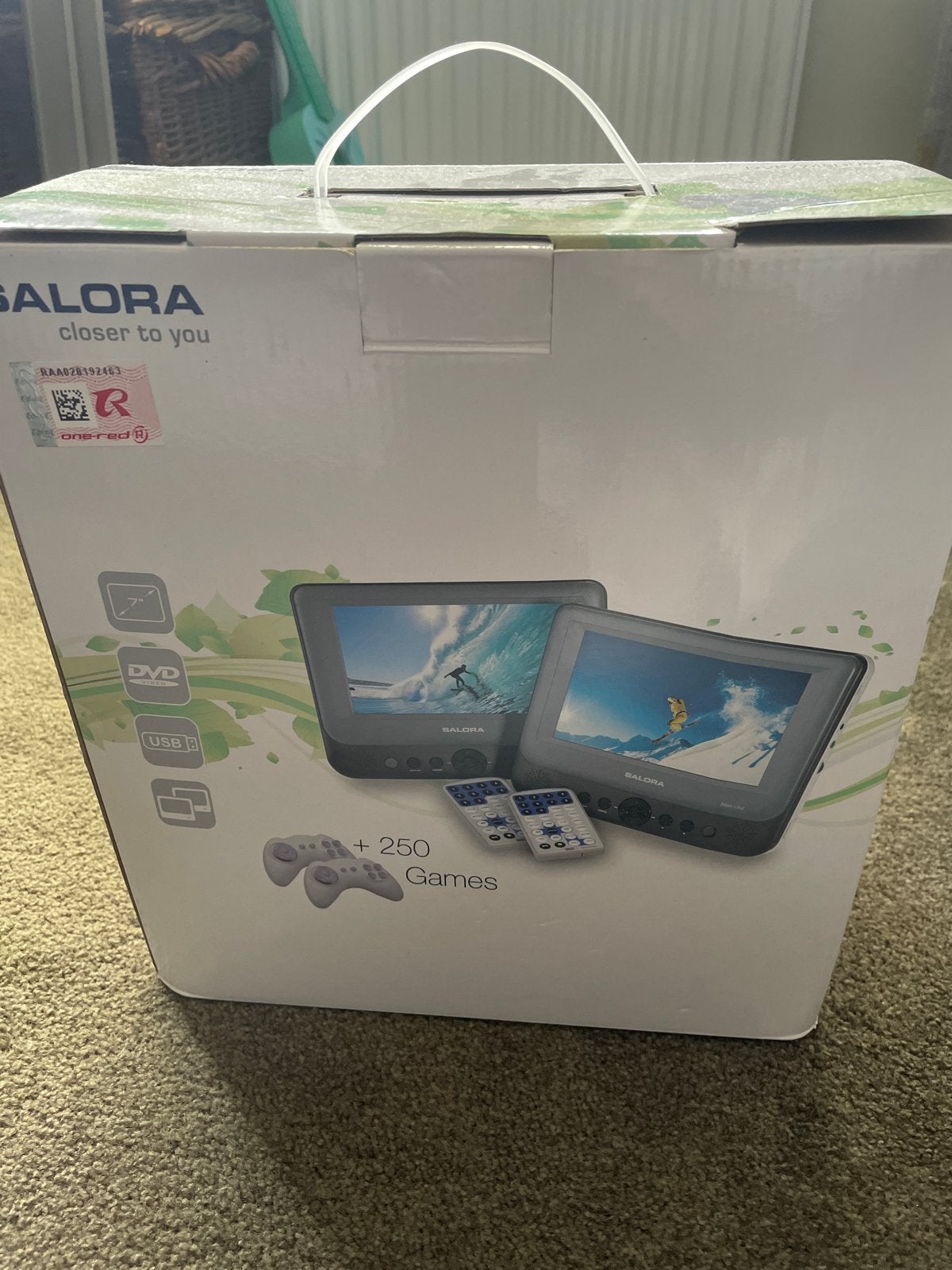 Salora Draagbare DVD-speler met 2 schermen en games, Audio, Tv en Foto, Dvd-spelers, Draagbaar, Nieuw, Ophalen of Verzenden, Overige merken