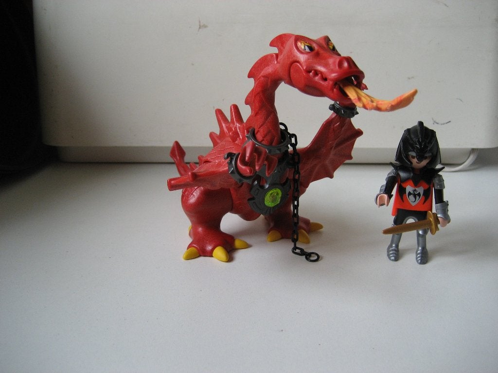 playmobil rode draak met drakenridder, Ophalen of Verzenden, Zo goed als nieuw