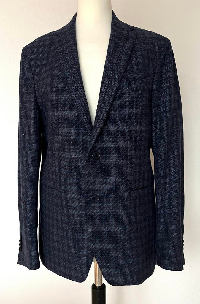 Van Gils blauw gemêleerd colbert maat 48, Ophalen of Verzenden, Zo goed als nieuw, Maat 48/50 (M), Blauw