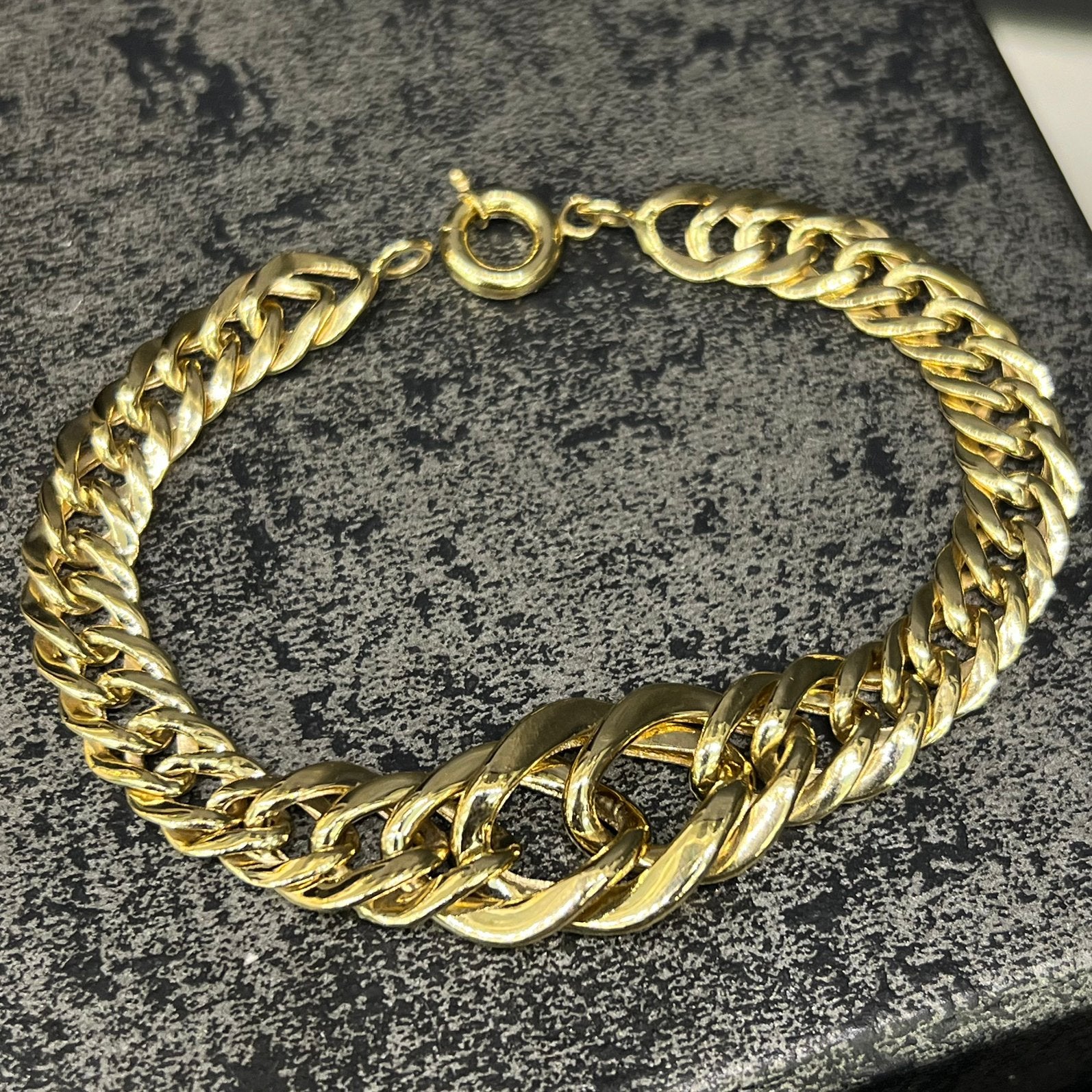18 karaat gouden armband gourmet schakel, Ophalen of Verzenden, Zo goed als nieuw, Goud