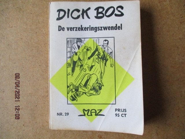 adv0887 dick bos 29 de verzekeringszwendel, Eén stripboek, Ophalen, Gelezen