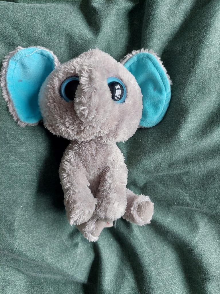 Ty Beanie Boo Olifant Roze/Grijs met Grote Ogen, Grijs, Ophalen of Verzenden, Olifant, Klein (minder dan 20 cm)