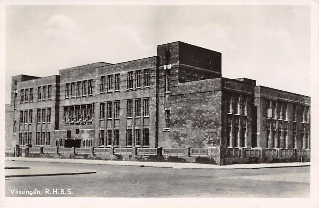 Vlissingen R.H.B.S. Brouwenaarstraat, hoek Paul Krugerstraat, Ophalen of Verzenden, 1940 tot 1960, Ongelopen, Zeeland