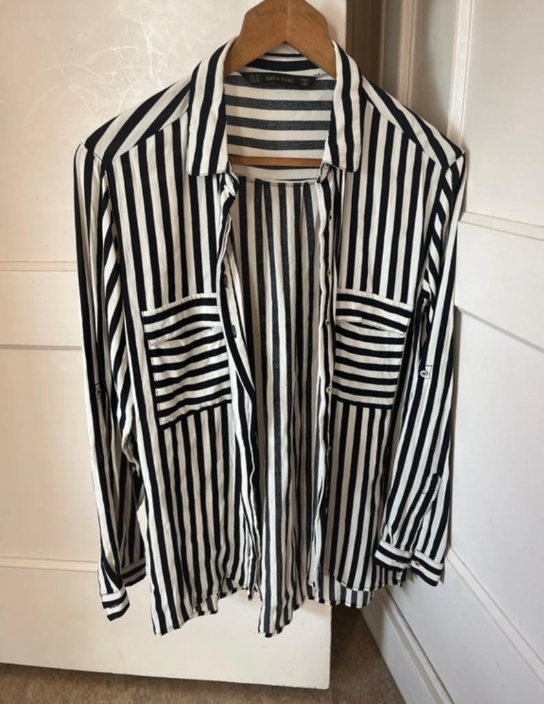 Nette casual gestreepte blouse Zara maat M, Ophalen of Verzenden, Zo goed als nieuw, Wit