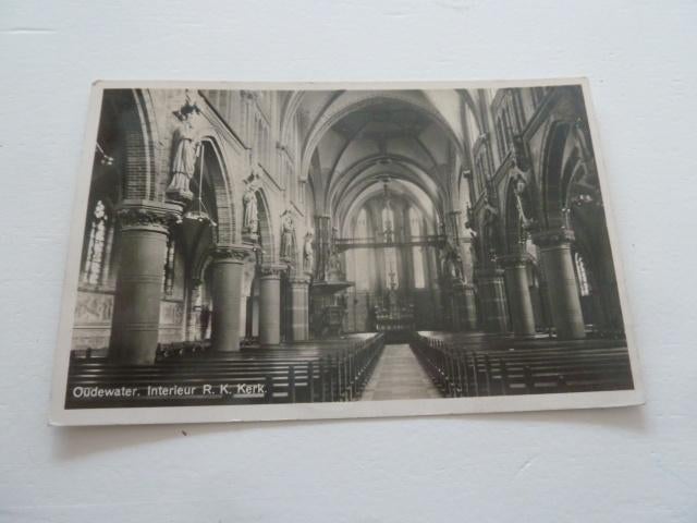 Oudewater 1932 Fotokaart Interieur R.K. Kerk, Ophalen of Verzenden, 1920 tot 1940, Gelopen