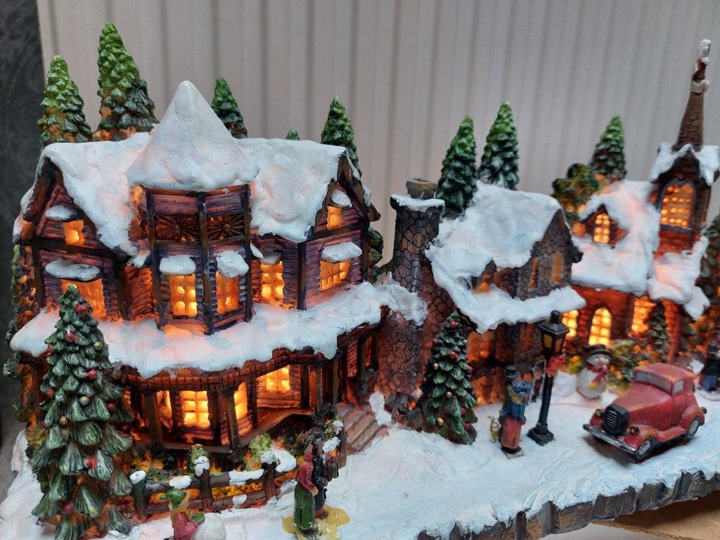 Kerststraatje Charles Dickensstijl met verlichting, Ophalen of Verzenden, Nieuw
