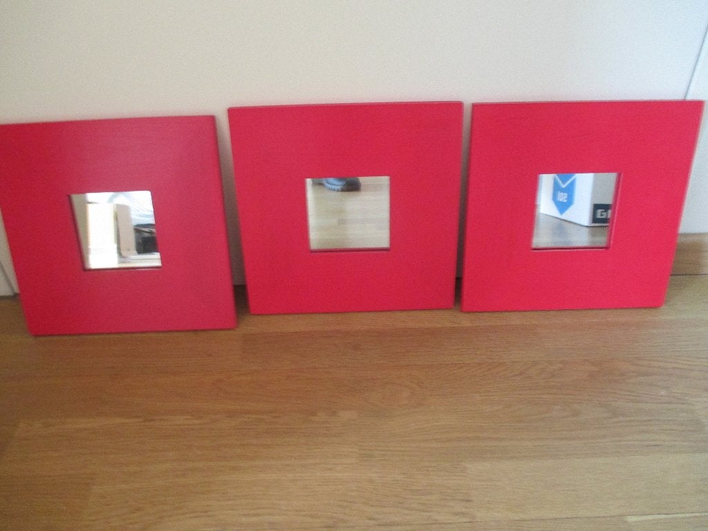 3 spiegeltjes, Minder dan 50 cm, Vierkant, Ophalen of Verzenden, Zo goed als nieuw