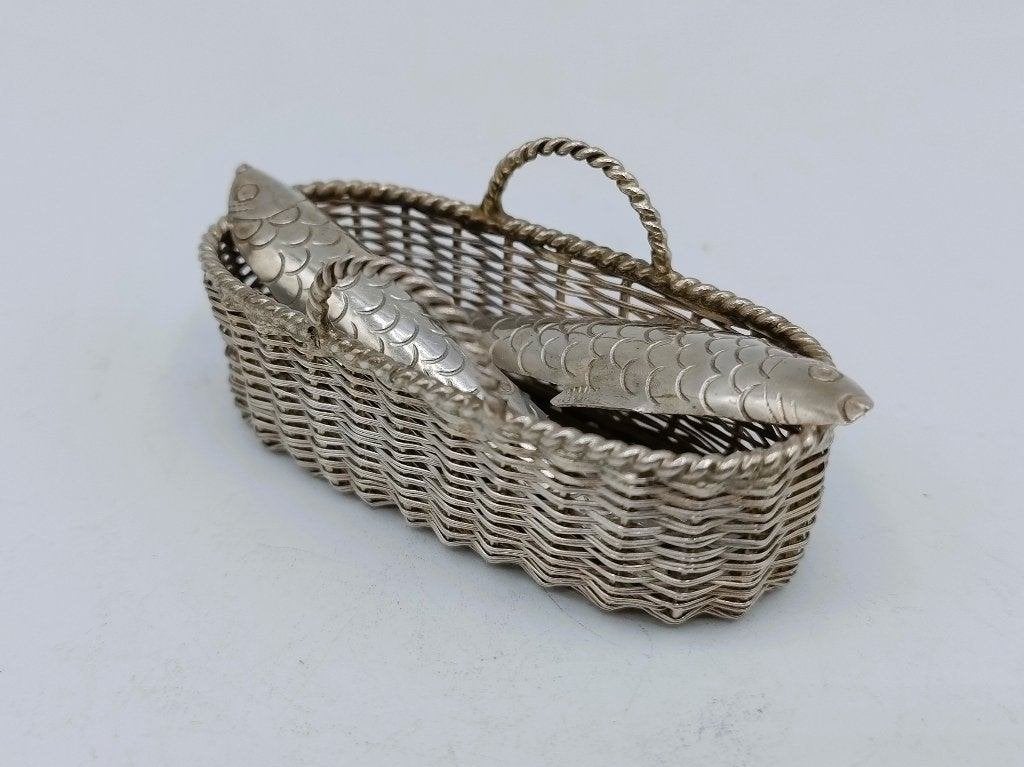 Zilveren miniatuur vismand, A.F. Westerwaal, Amsterdam 1910, Antiek en Kunst, Verzenden, Zilver